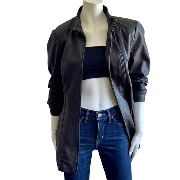 Vintage Danier Brown Leather Blazer Trench Jacket Buttery Soft - Picture 2 of 14